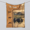 Uni Personalized Black Angus Cattle In Field Farmhouse Blanket