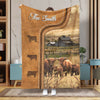 Uni Personalized Highland Cattle In Field Farmhouse Blanket