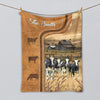 Uni Personalized Holstein Cattle In Field Farmhouse Blanket