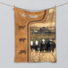 Uni Personalized Black Baldy Cattle In Field Farmhouse Blanket