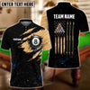 BlueJose Billiards USA Flag Golden Personalized Shirt