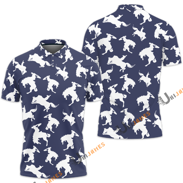 Unique Horse Rodeo Pattern Polo Shirt