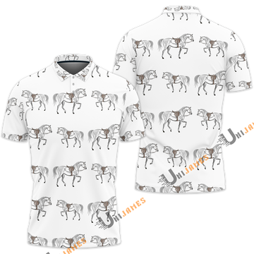 Unique Horse Saddle Pattern Polo Shirt