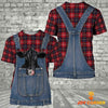Unique Black Angus Red Plaid Pattern 3D Shirts