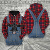 Unique Black Angus Red Plaid Pattern 3D Shirts