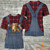 Unique Goat Red Plaid Pattern 3D Shirts