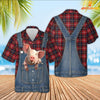 Unique Pig Red Plaid Pattern 3D Shirts