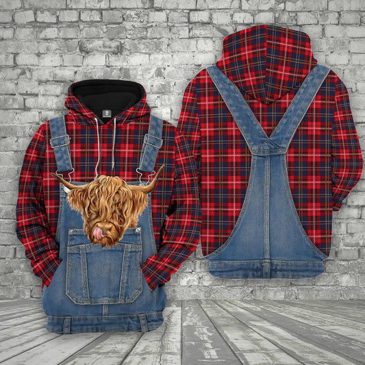 Unique Highland Red Plaid Pattern 3D Shirts