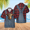 Unique Texas Longhorn Red Plaid Pattern 3D Shirts