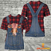 Unique Beefmaster Red Plaid Pattern 3D Shirts