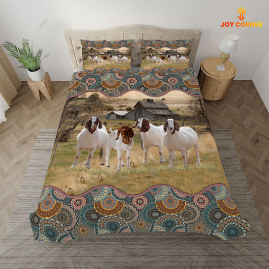 Uni Boer Goat Vintage 3D Bedding Set