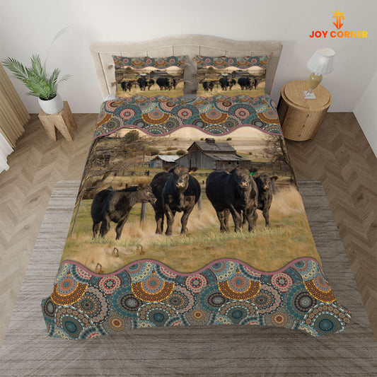 Uni Black Angus Vintage 3D Bedding Set