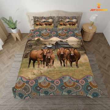 Uni Red Angus Vintage 3D Bedding Set