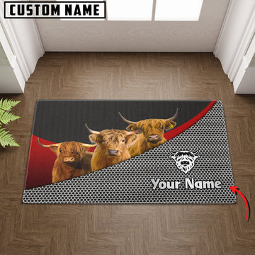 Uni Highland Cattle Metal Pattern Doormat