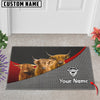 Uni Highland Cattle Metal Pattern Doormat