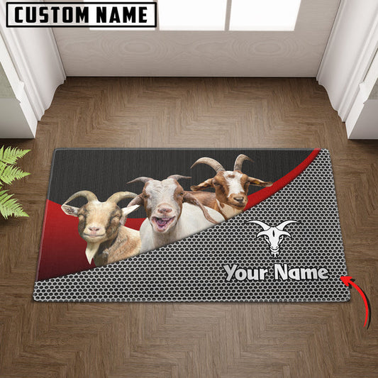 Uni Boer Goat Metal Pattern Doormat