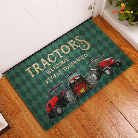 Uni Red Tractor Welcome People Tolerated Doormat