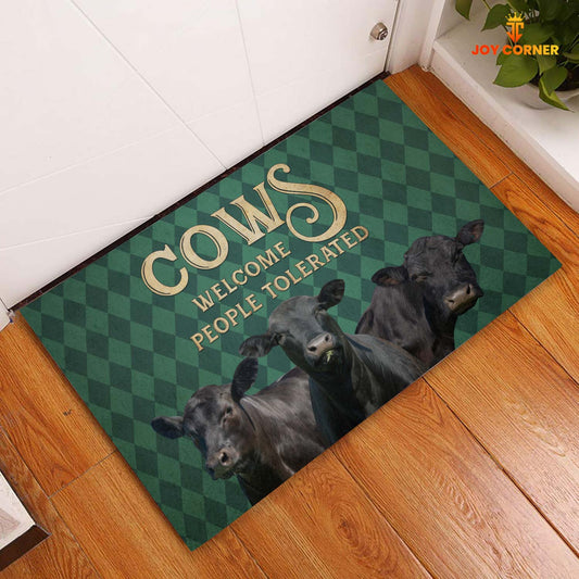 Uni Black Angus Welcome People Tolerated Doormat