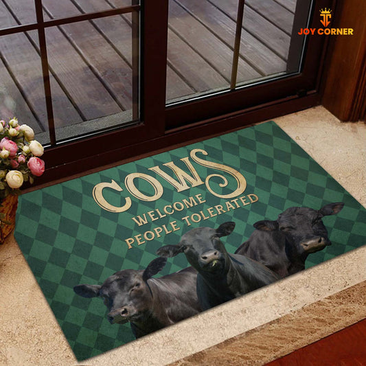 Uni Black Angus Welcome People Tolerated Doormat