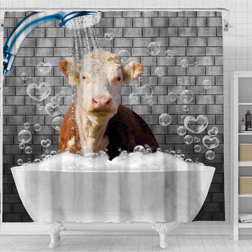 Uni Hereford Brick Wall 3D Shower Curtain