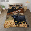 Uni Black Angus On The Field Customized Name 3D Bedding Set