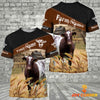 Uni Shorthorn On Farms Custom Name Printed 3D Black Hoodie