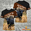 Uni Black Angus On Farms Custom Name Printed 3D Black Hoodie