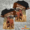 Uni Red Angus On Farms Custom Name Printed 3D Black Hoodie