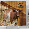 Uni Custom Name Shorthorn Pattern Shower Curtain