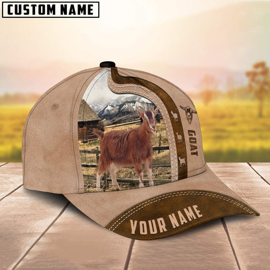 Uni Goat Custom Name Light Brown Cap