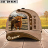 Uni Highland Cattle Custom Name Light Brown Cap