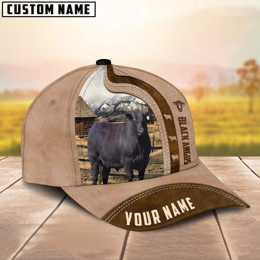 Uni Black Angus Custom Name Light Brown Cap