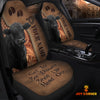 Uni Black Angus Leather Carving Customized Name Car Seat Cover Set