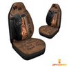 Uni Black Angus Leather Carving Customized Name Car Seat Cover Set