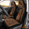 Uni Black Angus Leather Carving Customized Name Car Seat Cover Set