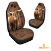 Uni Texas Longhorn Leather Carving Customized Name Car Seat Cover Set