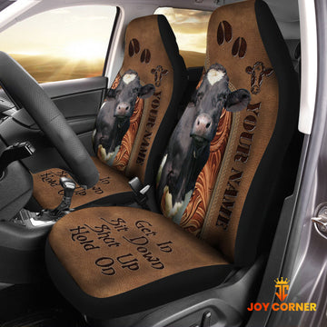 Uni Holstein Leather Carving Customized Name Car Seat Cover Set