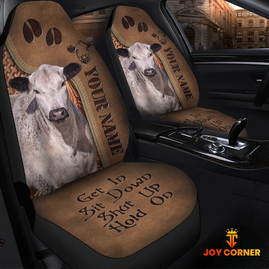 Uni Speakle Park Leather Carving Customized Name Car Seat Cover Set