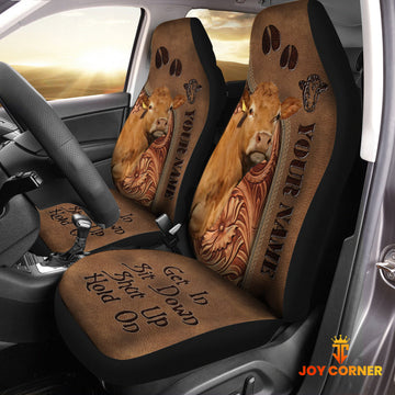 Uni Limousin Leather Carving Customized Name Car Seat Cover Set