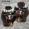 Uni Black Hereford On Farms Custom Name Printed 3D Wooden Forest Hoodie