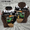 Uni Tractor On Farms Custom Name Printed 3D Wooden Forest Hoodie