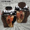 Uni Red Angus On Farms Custom Name Printed 3D Wooden Forest Hoodie