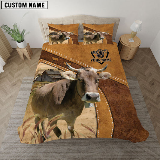 Uni Custom Name Brown Swiss Bedding set