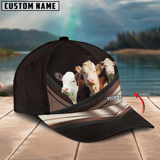 Uni Happiness Hereford Customized Name Brown 3D Classic Cap