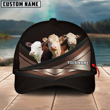 Uni Happiness Hereford Customized Name Brown 3D Classic Cap