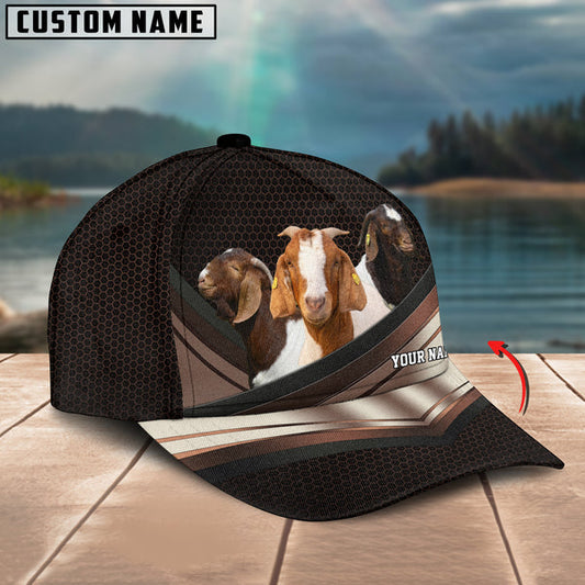 Uni Happiness Boer Goat Customized Name Brown 3D Classic Cap