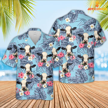 Uni Holstein Sierra Blue Pattern 3D Hawaiian Shirt