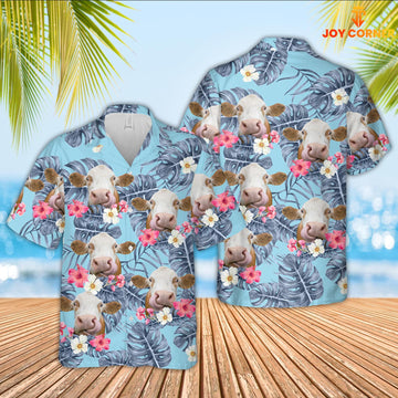 Uni Limousin Sierra Blue Pattern 3D Hawaiian Shirt