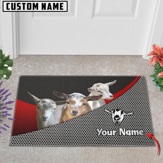 Uni Debudded Goat Metal Pattern Doormat