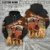 Uni Red Angus On Farms Custom Name Printed 3D Black Hoodie